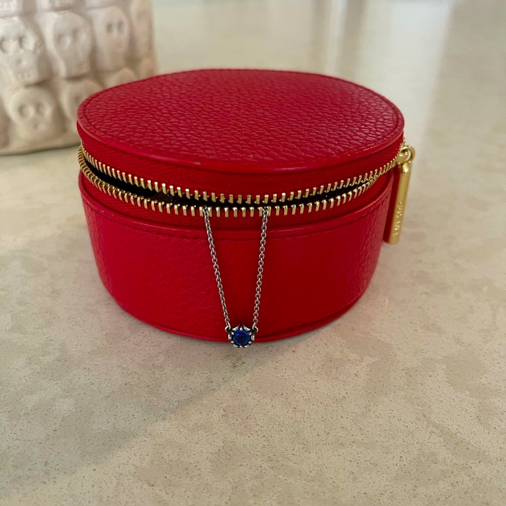 James Avery Cherished Birthstone Necklace 17in Blue Sapphire Sterling Silver